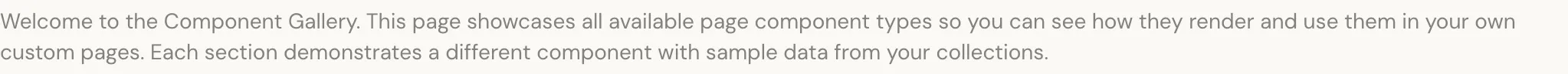 A text and headings component