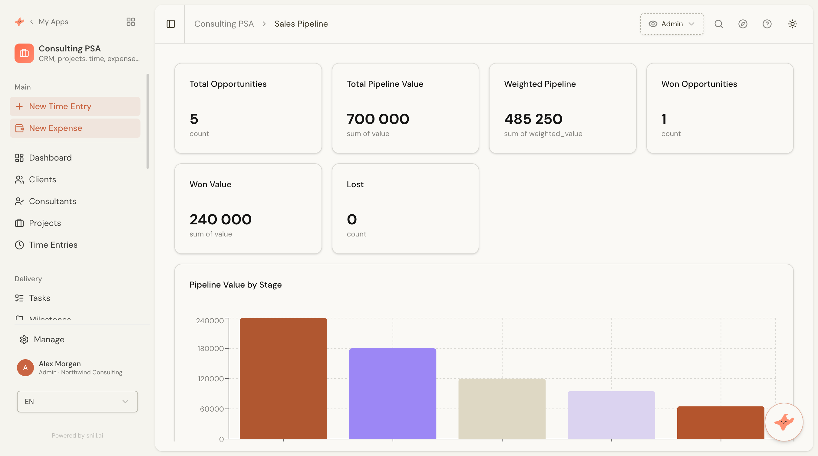 Consulting PSA app screenshot