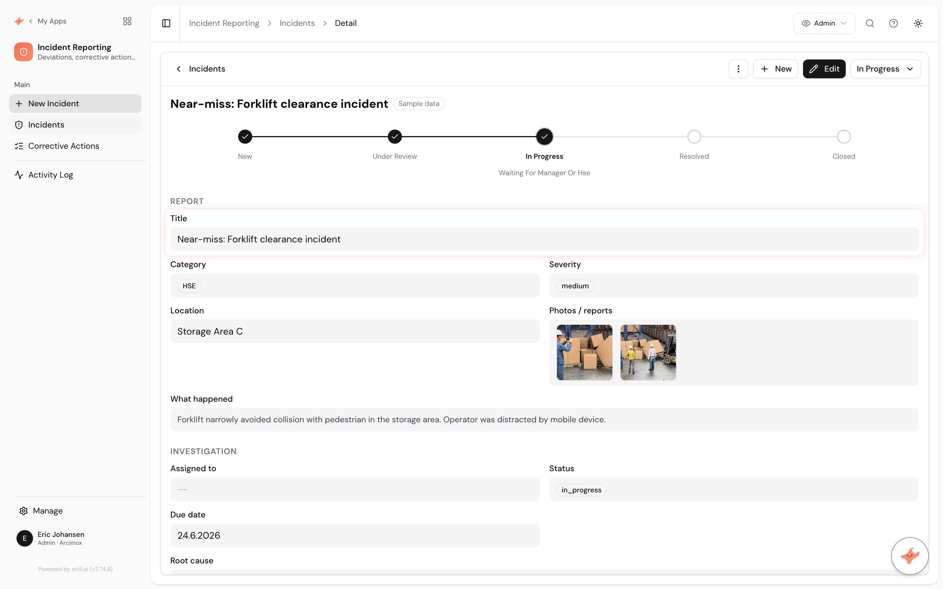Incident Reporting app screenshot